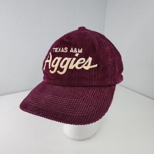 Vintage Sports Specialties TEXAS A&M AGGIES Cap Corduroy Sliding Clip Hat 90s